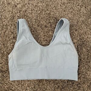 Aerie Light Blue Ribbed Sports Bra